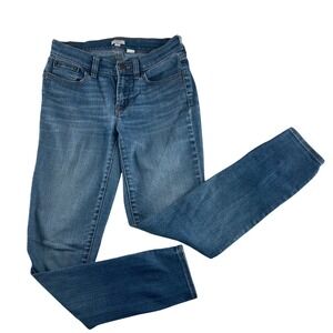 J.Crew Stretch Skinny Jeans Womens 24 Medium Wash Blue Denim Mid Rise Slim Fit